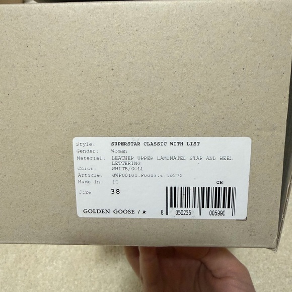 Golden Goose White and Gold Sneakers - Picture 5 of 6